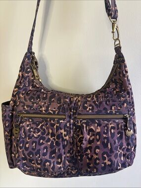 Women’s Leopard Print Purple Shoulder Bag